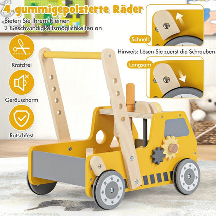 2-i-1 Baby Walker i trä med Multi-Activity Center Baby Walker Baby Walker