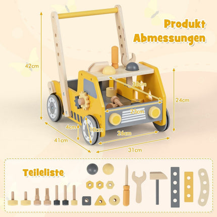 2-i-1 Baby Walker i trä med Multi-Activity Center Baby Walker Baby Walker