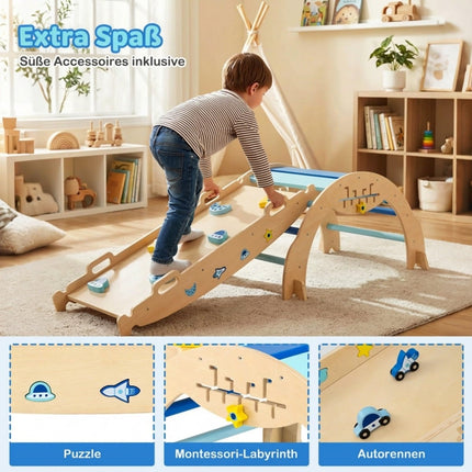 3-i-1 Montessori klätterset med ramp och båge