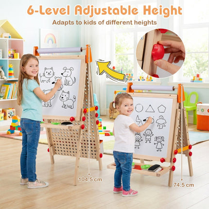 3-i-1-barnstaffili med magnetisk whiteboard och svarta tavla