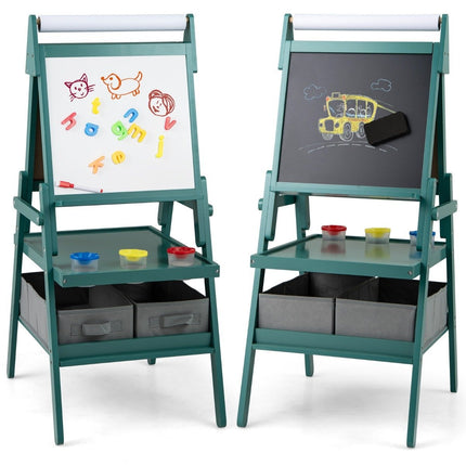 3-i-1 barn staffli med svarta tavla, whiteboard och pappersrulle