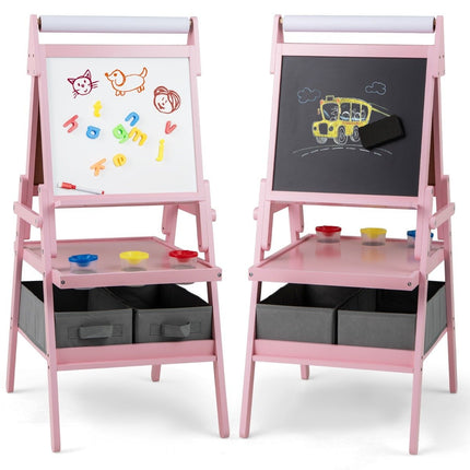 3-i-1 barn staffli med svarta tavla, whiteboard och pappersrulle