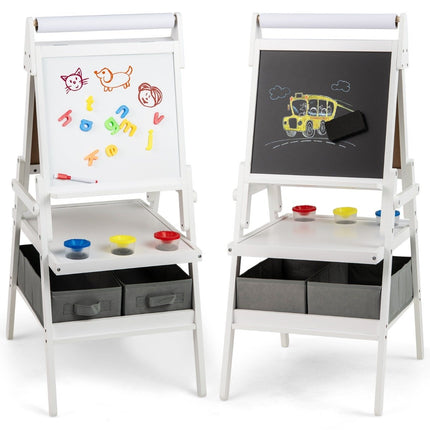 3-i-1 barn staffli med svarta tavla, whiteboard och pappersrulle