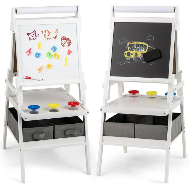 3-i-1 barn staffli med svarta tavla, whiteboard och pappersrulle