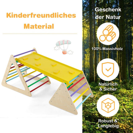 3 i 1 klätterleksaksset med klättertriangel & stege & rutschkana klätterställning färgglad