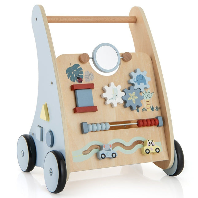 Baby Walker i trä med aktivitetscenter – Montessori-lärande