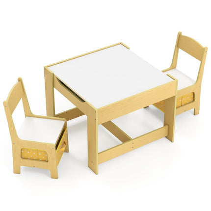 Barnaktivitetsbord med stolar, gult, från 3 år