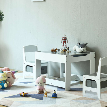 Barnbordsset med griffeltavla och förvaring