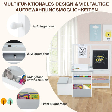Barnens staffli med griffeltavla och whiteboard