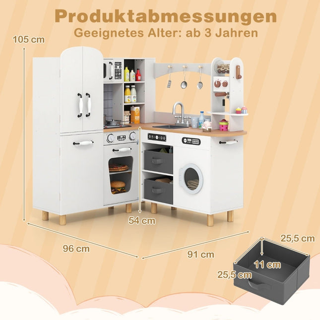 Barnhörna Lekkök med kylskåp och tvättmaskin