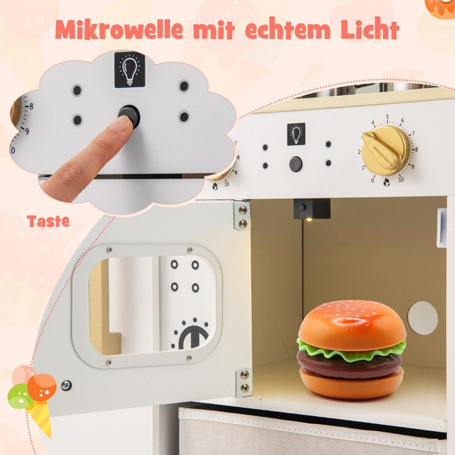 Barnkök med tillbehör lekkök med skrivtavla glassmaskin diskbänk leksak kök vit