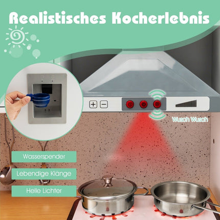 Barnkök set lekkök med lätt pall kaffemaskin vattendispenser spis