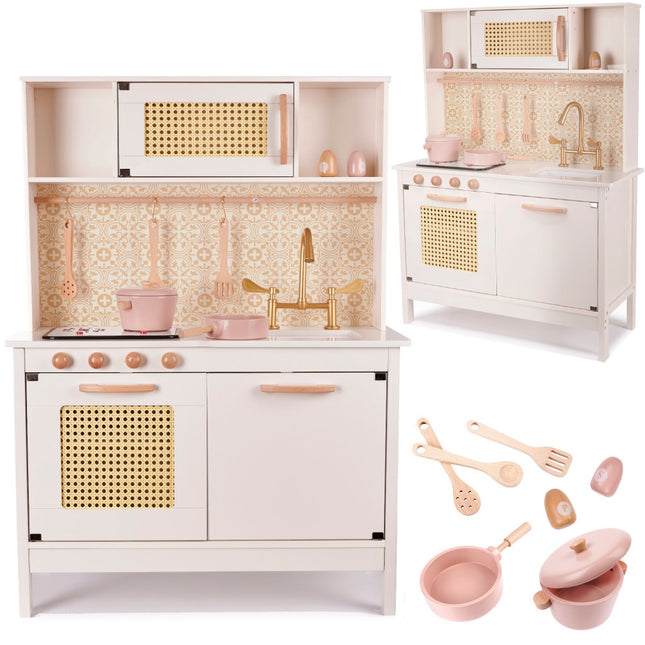 Barns retro MDF träkök med BOHO tillbehör