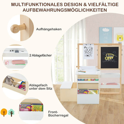 Barns trä konst staffli Set med svarta tavlan och whiteboard