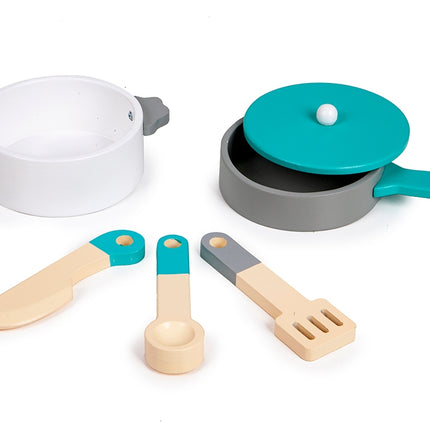Enormt vitt barnkök i trä från ECOTOYS