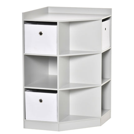 Förvaringshylla för barn, 3 tyglådor, grå MDF