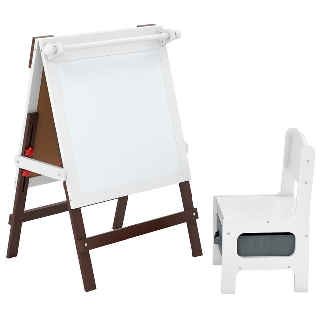 Justerbart barnstaffili och stolsset med svarta tavlor och whiteboard