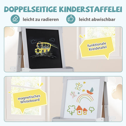 Justerbart staffli för barn med whiteboard och magnettavla