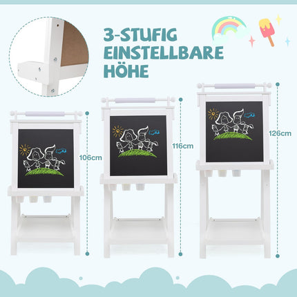 Justerbart staffli för barn med whiteboard och magnettavla