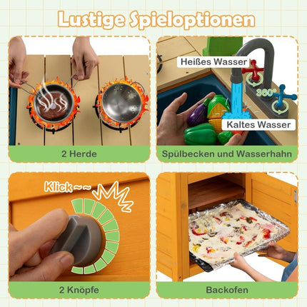 Lerkök utomhus för barn med spis och kran