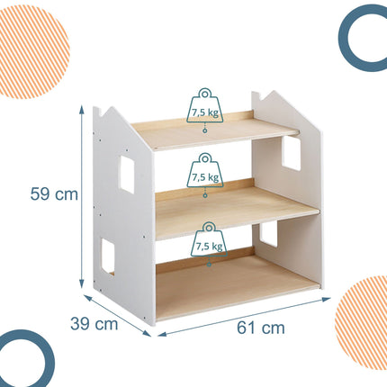 Montessori barnbokhylla, husformad hylla, MDF