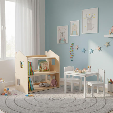 Montessori barnbokhylla, husformad hylla, MDF