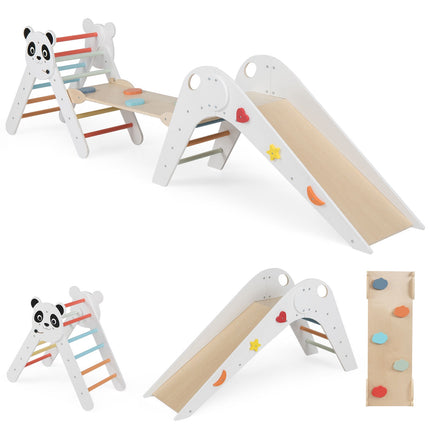 Montessori träklättringsset med pandadesign