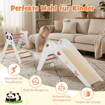 Montessori träklättringsset med pandadesign