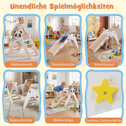 Montessori träklättringsset med pandadesign