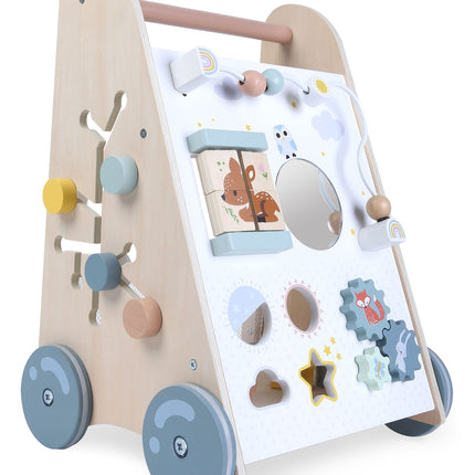 Pedagogisk rullator i trä med rörliga element, ECOTOYS