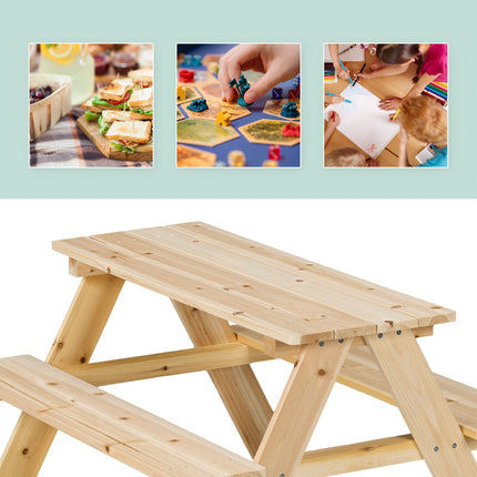 Picknickbord för barn med bänkar, utemöbler