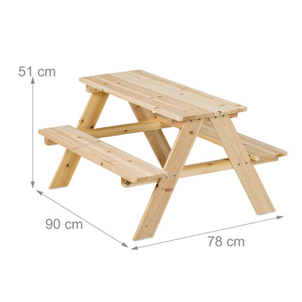 Picknickbord för barn med bänkar, utemöbler