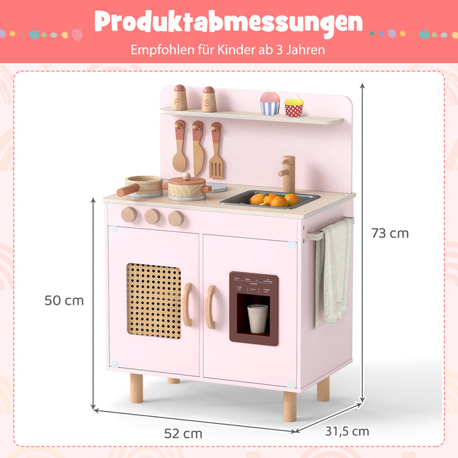 Träkök för barn med förvaring och glassmaskin
