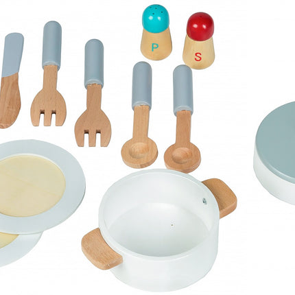 Trälekök för barn med extra tillbehör, ECOTOYS