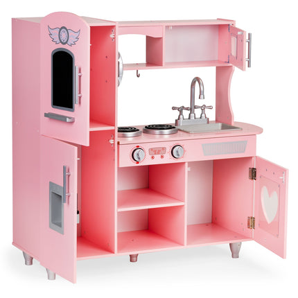 Trälekkök för barn med ljudeffekter, rosa