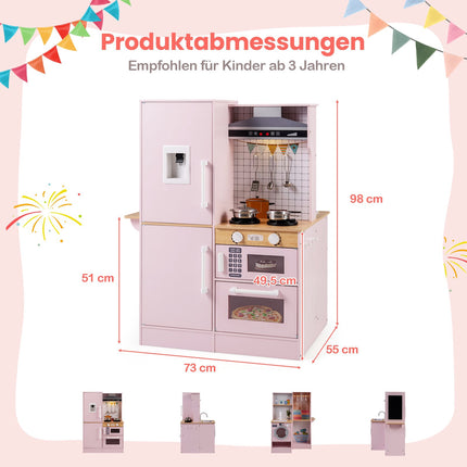 Trälekkök för barn med ljus och ljud