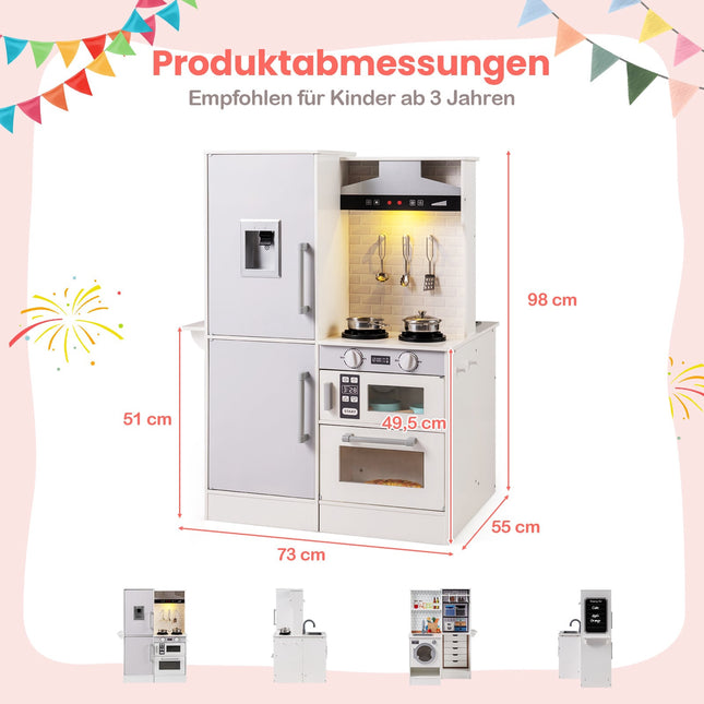 Trälekkök för barn med ljus och ljud