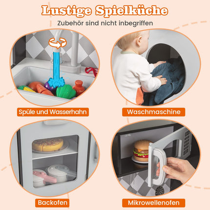 Trälekkök med ismaskin och ugn