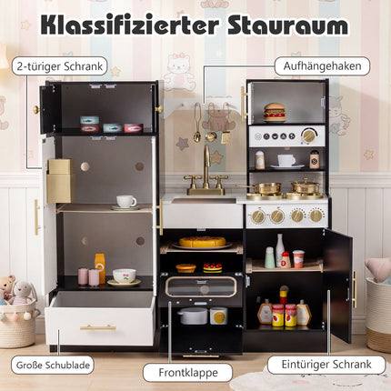 Trälekkök med ljus, ljud och tillbehör