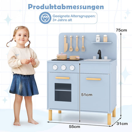 Trälekkök med ljus, ljud, ugn och diskho