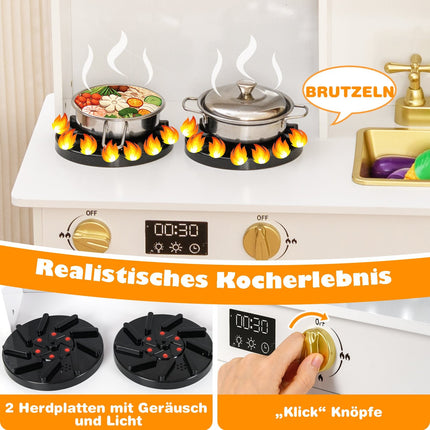 Trälekkök med spis, ljus- och ljudeffekter