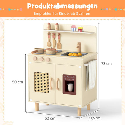Träleksakskök med förvaring och tillbehör