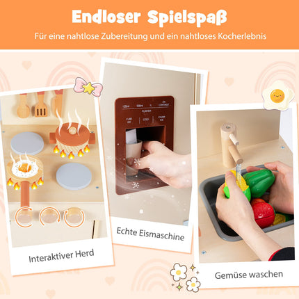 Träleksakskök med förvaring och tillbehör