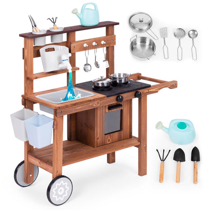 Utomhus lerkök för barn med tillbehör gran trä ECOTOYS
